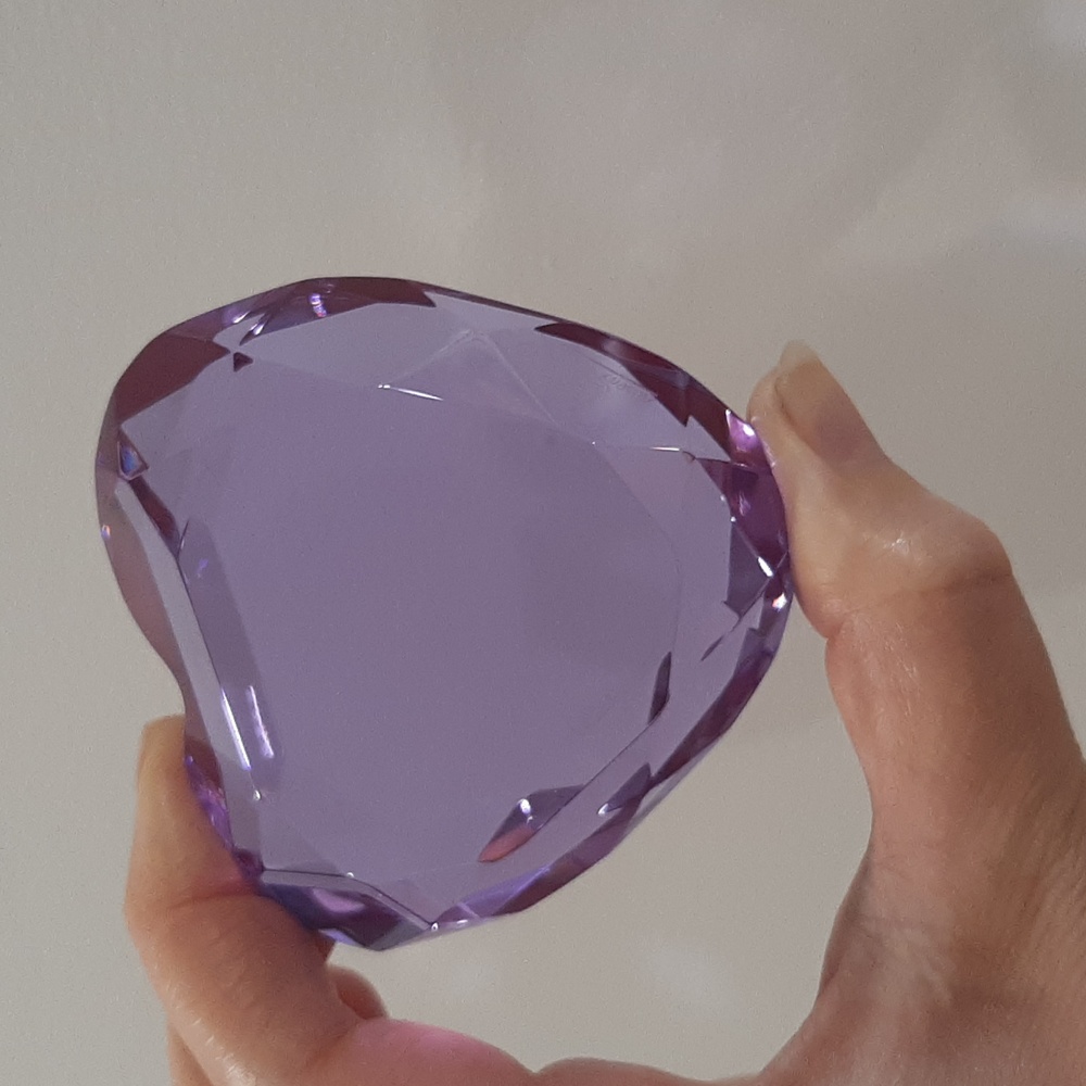 Purple Rosenthal Heart Paperweight